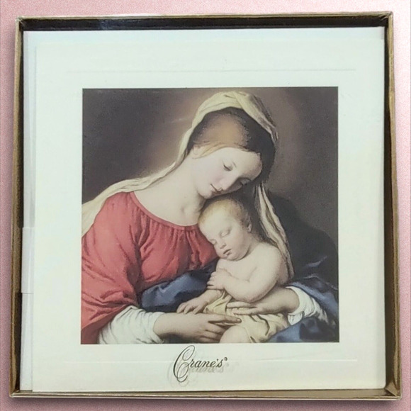 Madonna & Child Crane & Co. Rare Vintage Christmas Blessing Greeting Card BoxSet - Picture 2 of 8